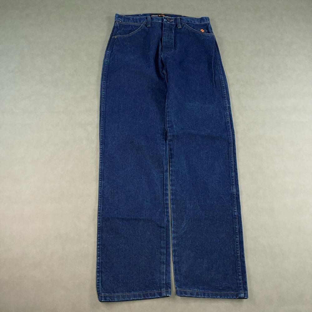 Wrangler FR Jeans Men 33x34 Blue Flame Resistant Original Fit FR13MWZ Fits 32x34